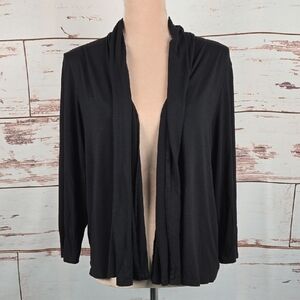J. Jill Women's Open Jersey Knit Cardigan Size XL Black